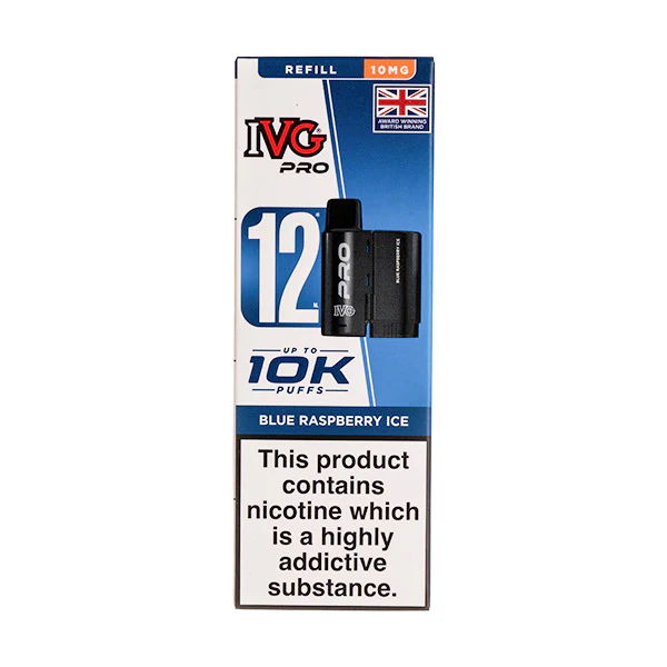 Blue Raspberry Ice Pro 12 Prefilled Pod + Refill by IVG (10mg)