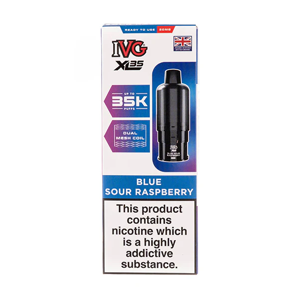Blue Sour Raspberry XL35 Prefilled Pod + Refills by IVG