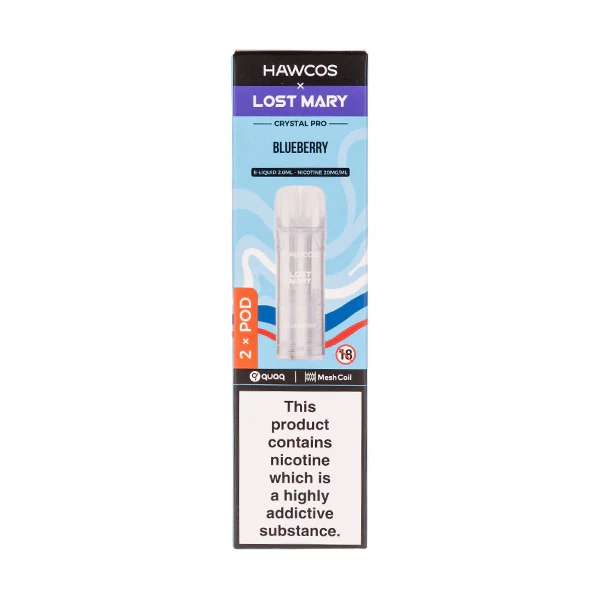 Blueberry Crystal Pro Prefilled Pods by Hawcos x Lost Mary