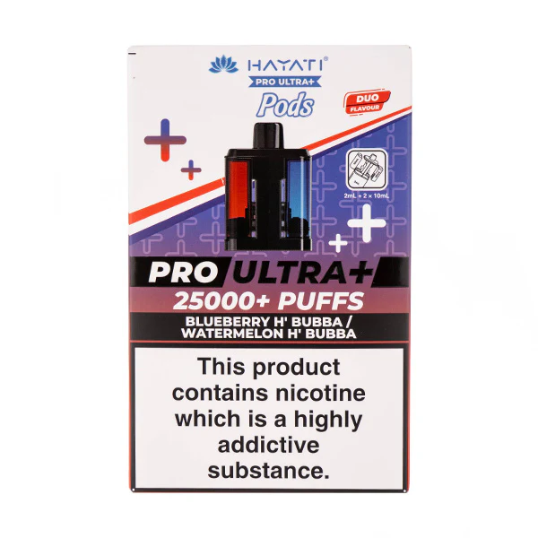 Blueberry H'Bubba/Watermelon H'Bubba Pro Ultra Plus 25k Prefilled Pod + Refill by Hayati
