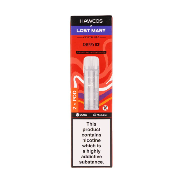 Cherry Ice Crystal Pro Prefilled Pods by Hawcos x Lost Mary