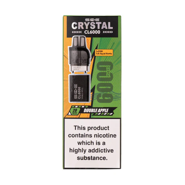 Double Apple Crystal CL6000 Prefilled Pod + Refill by SKE