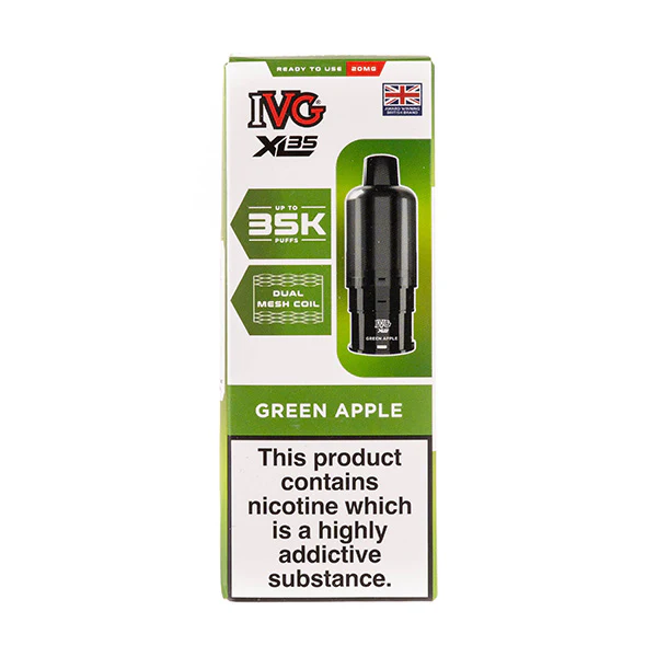 Green Apple XL35 Prefilled Pod + Refills by IVG