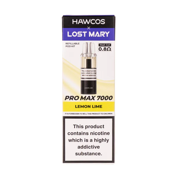 Lemon Lime Pro Max 7000 Prefilled Pod + Refill by Hawcos x Lost Mary