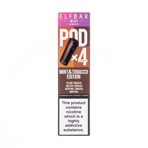 Mint and Tobacco Edition 4 in 1 Prefilled Pods by Elf Bar - 4 Pods