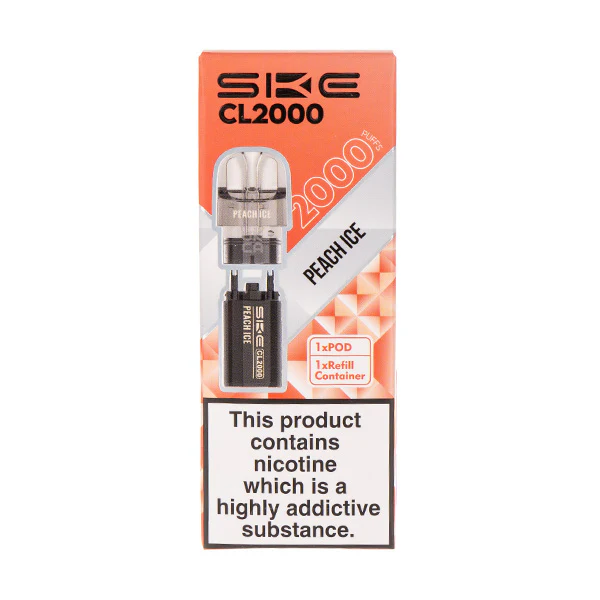 Peach Ice CL2000 Prefilled Pod + Refill by SKE