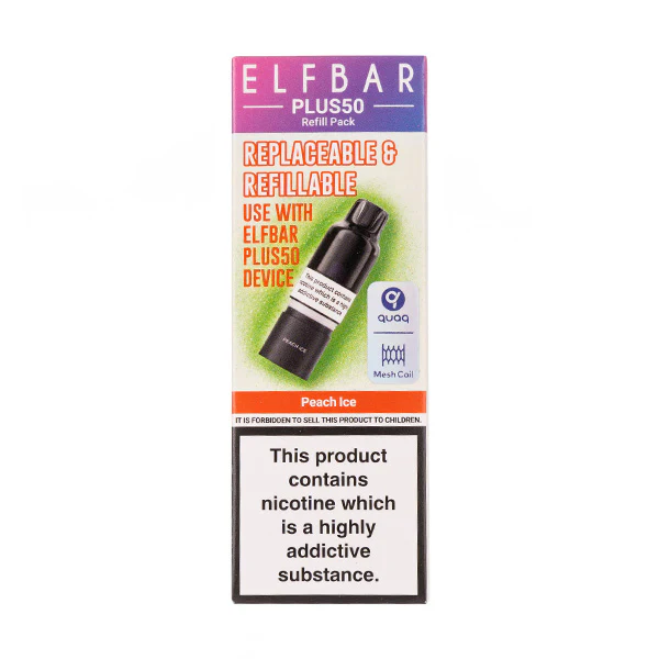 Peach Ice Plus 50 Prefilled Pod + Refill by Elf Bar