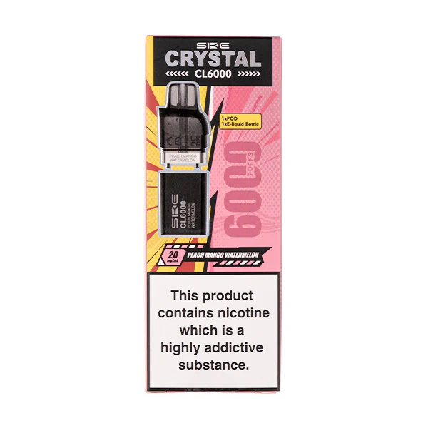 Peach Mango Watermelon Crystal CL6000 Prefilled Pod + Refill by SKE