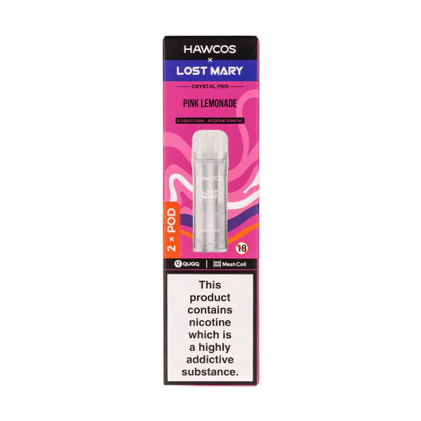 Pink Lemonade Crystal Pro Prefilled Pods by Hawcos x Lost Mary