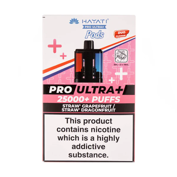 Straw' Grapefruit/Straw' Dragonfruit Pro Ultra Plus 25k Prefilled Pod + Refill by Hayati