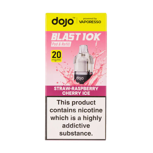 Straw-Raspberry Cherry Ice Dojo Blast 10K Prefilled Pod + Refill by Vaporesso