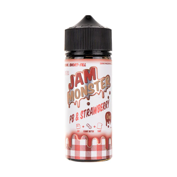 PB & Strawberry 100ml Shortfill E-Liquid by PB & Jam Monster
