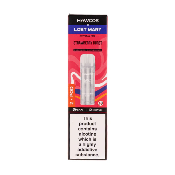Strawberry Burst Crystal Pro Prefilled Pods by Hawcos x Lost Mary