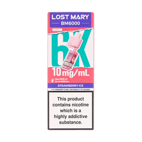 Strawberry Ice BM6000 Prefilled Pod + Refill by Lost Mary - Image 3