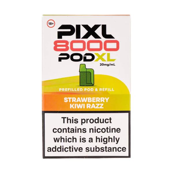 Strawberry Kiwi Razz Pixl 8000 Prefilled Pod + Refill by Pixl