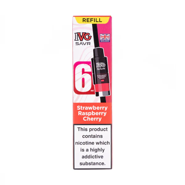 Strawberry Raspberry Cherry SAVR Prefilled Pod + Refill by IVG